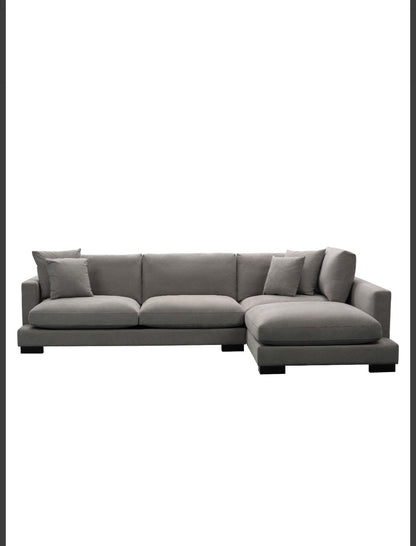 Olsen 5 Seater Corner Right Chaise Lounge Light Grey