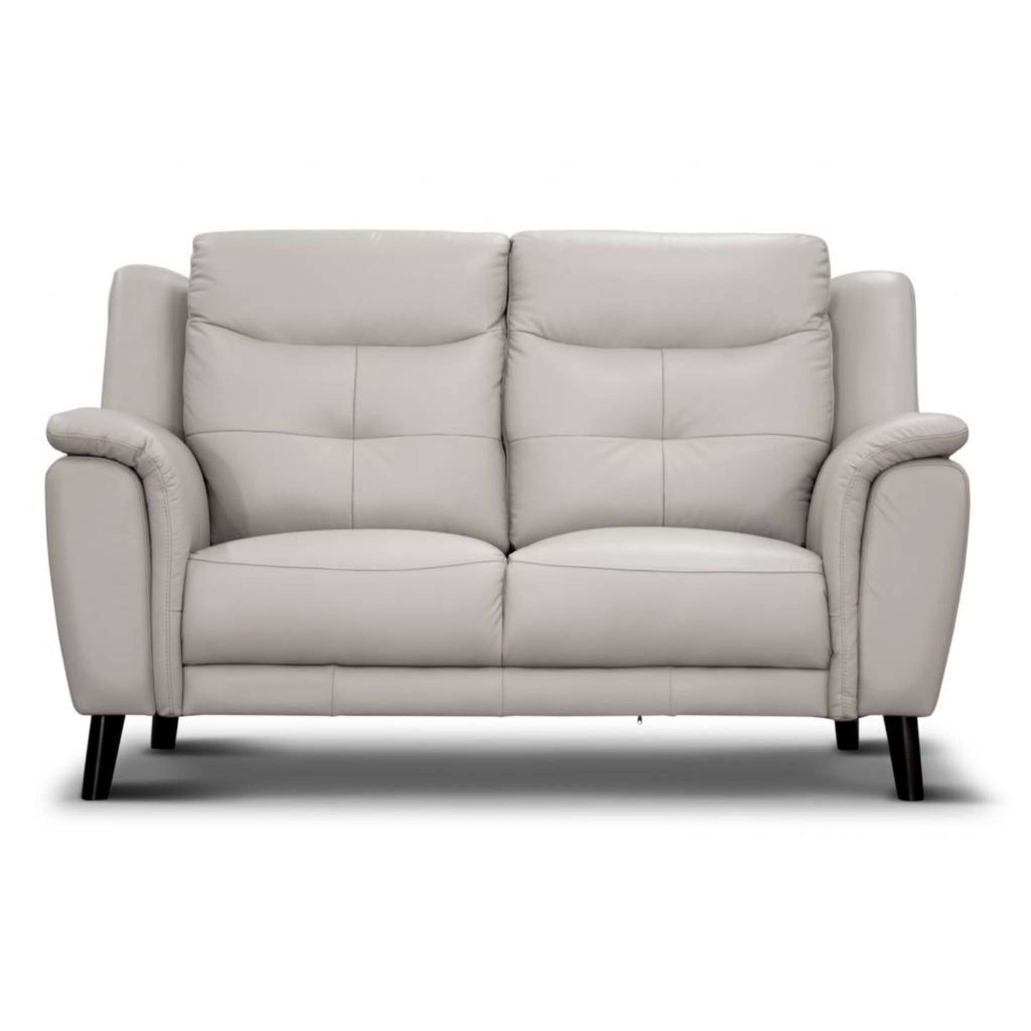 OFFO Georgia 2 Seater Leather Sofa Silver