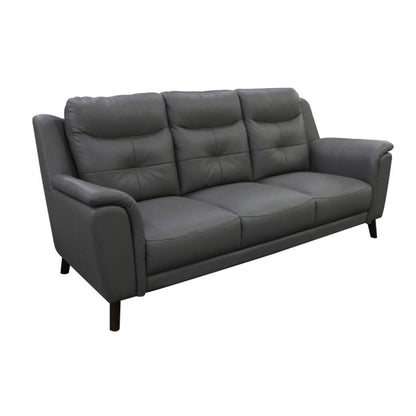 OFFO Georgia 2 Seater Leather Sofa Gunmetal