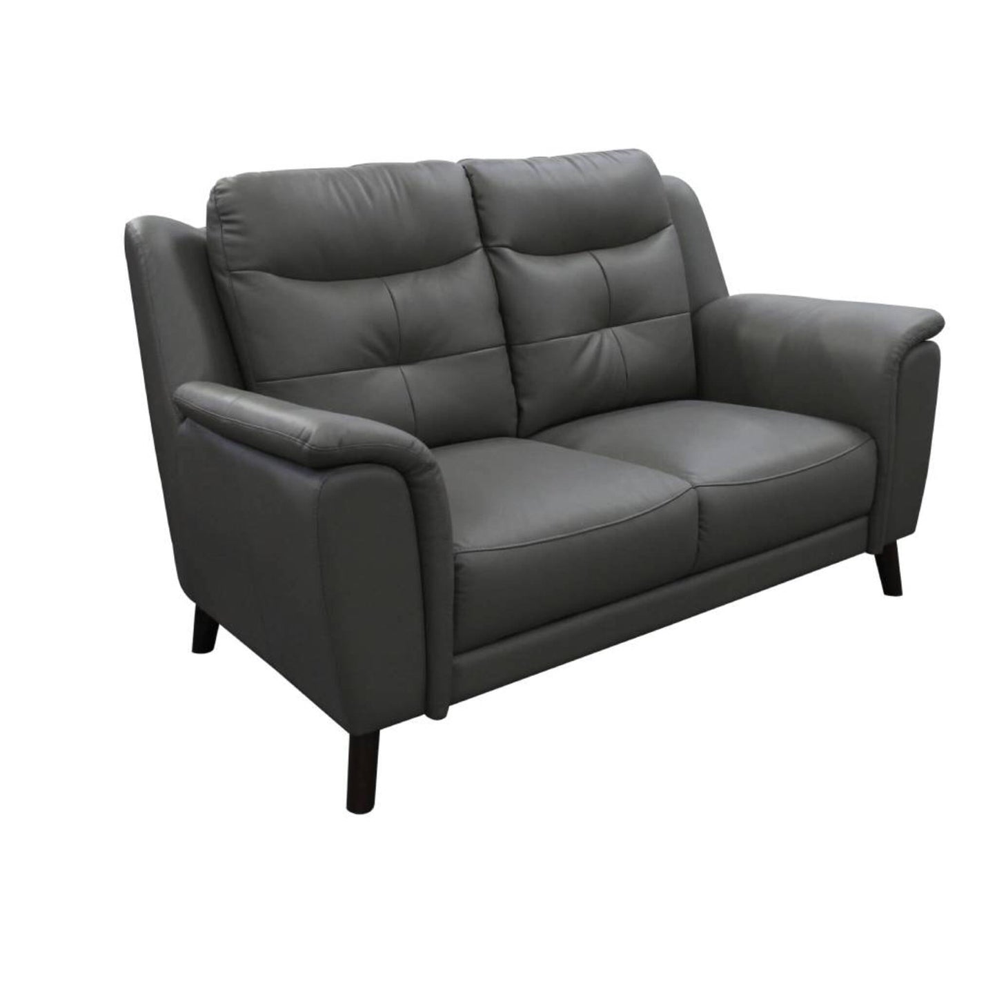 OFFO Georgia 3 Seater Leather Sofa Gunmetal