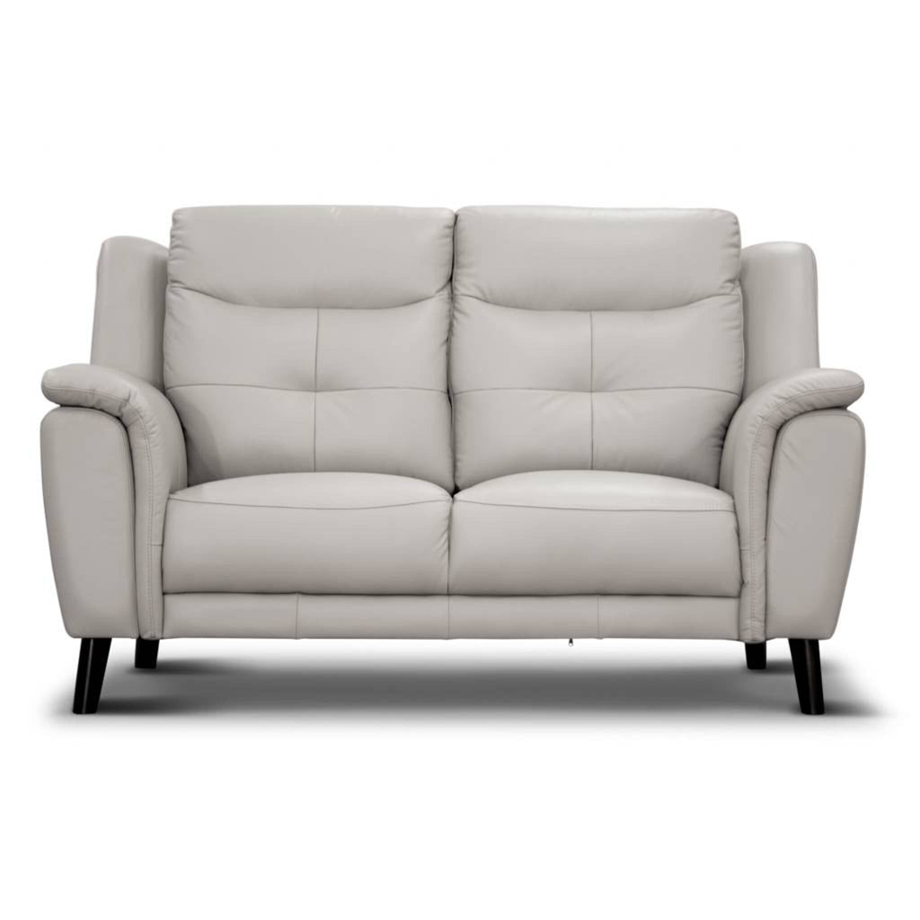 Georgia 2 Seater Leather Sofa Silver