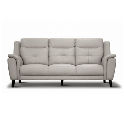 OFFO Georgia 2 Seater Leather Sofa Silver