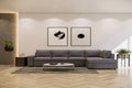 Kristvix Fabric 3 Seater RHF Chaise Sofa Bed-Dark Grey