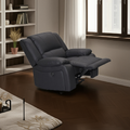 Captvix Single Electric Recliner Rhino Suede Fabric Lounge - Black Onyx