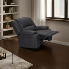 Captvix Single Electric Recliner Rhino Suede Fabric Lounge - Black Onyx