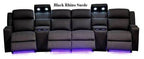 Home Cinema 4 Seater Rhino Fabric Electric Recliner Sofa Black