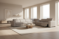 Gray sectional sofa on a white background