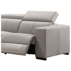 Tripvix Leather Modular Recliner Sofa Corner W/Electric Recliner-Rice Paper