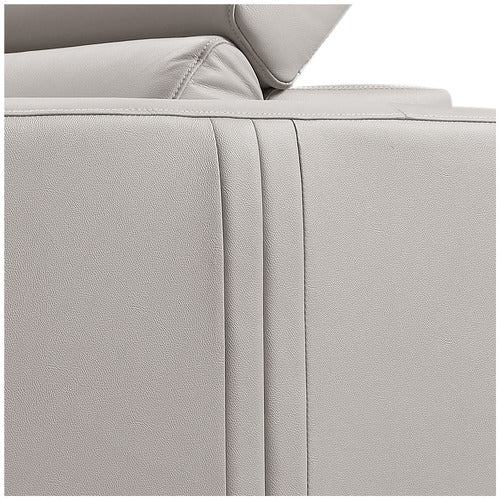 Tripoli Leather Modular Recliner Sofa Corner W/Electric Recliner-Rice Paper