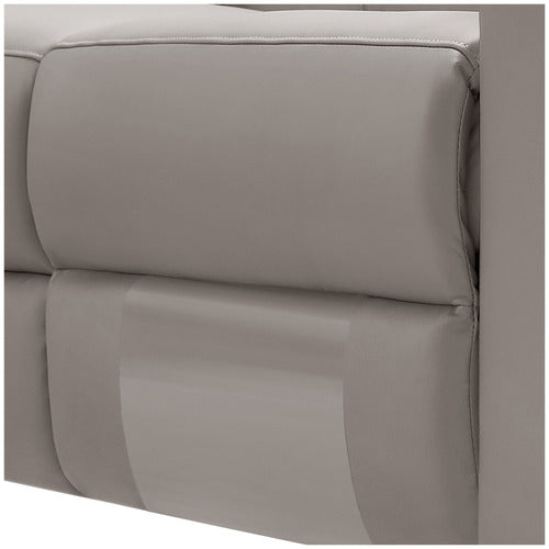 Tripoli Leather Modular Recliner Sofa Corner W/Electric Recliner-Rice Paper