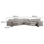 Tripvix Leather Modular Recliner Sofa Corner W/Electric Recliner-Rice Paper