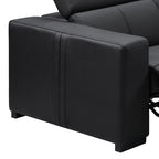 Tripoli Leather Modular Corner Lounge W/Electric Recliner-Black