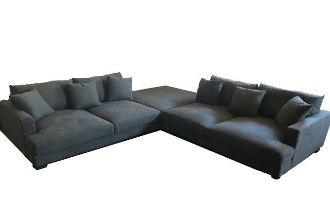 Manhattan Deep Seat Modular Fabric Lounge Plus Ottoman Dark Grey