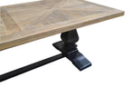 Velivix Parquetry 230cm Dining Table - Oak Black