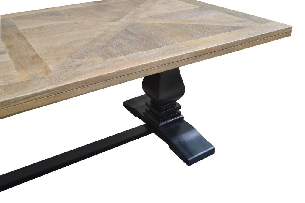 Velivix Parquetry 230cm Dining Table - Oak Black