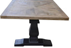 Velivix Parquetry 230cm Dining Table - Oak Black