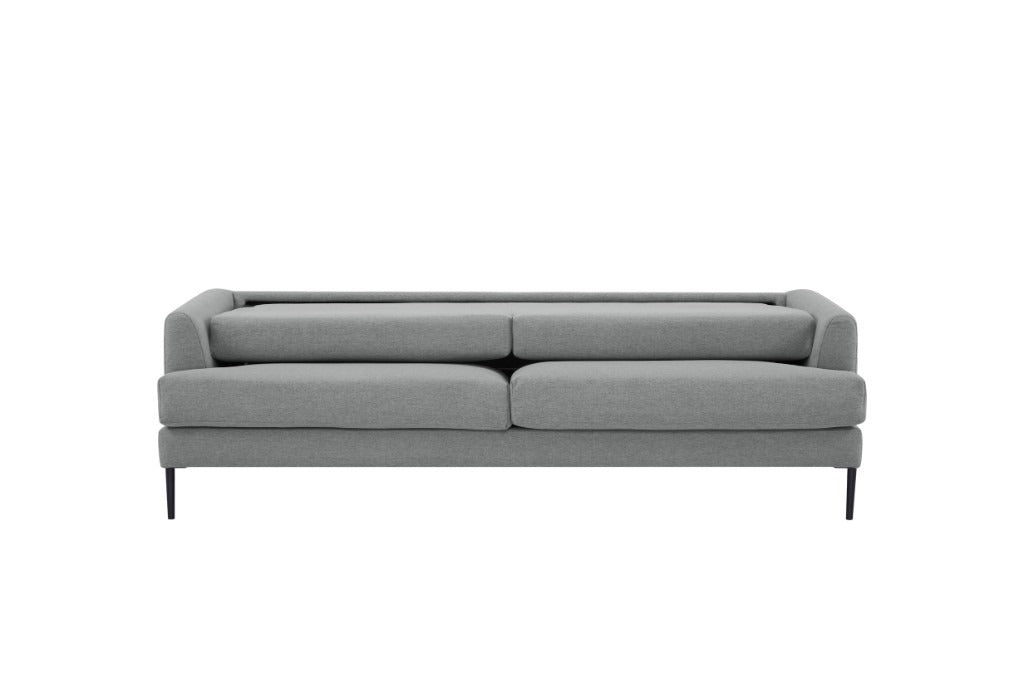 Riz Fabric 3 Seater Love Seat Sofa - Light Grey CLEARANCE