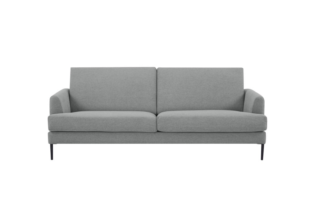 Riz Fabric 3 Seater Love Seat Sofa - Light Grey CLEARANCE