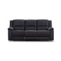 OFFO Captain 3 Seater Rhino Suede Fabric Electric Recliner Lounge -Black Onyx