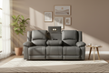 Captvix 3 Seater Rhino Suede Fabric Electric Recliner Lounge Jet