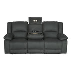 Captvix 3 Seater Rhino Suede Fabric Electric Recliner Lounge Jet
