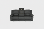 Captvix 3 Seater Rhino Suede Fabric Electric Recliner Lounge Jet