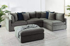 Carolvix Feather Corner Modular Plus Ottoman Lounge -Pewter