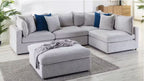 Carolvix Feather Corner Modular Plus Ottoman Lounge- Silver