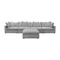 Carolvix Feather Corner Modular Plus Ottoman Lounge- Silver
