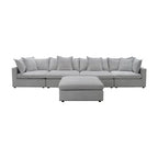 Carolvix Feather Corner Modular Plus Ottoman Lounge- Silver