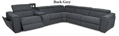 Byron Fabric Powered Modular Recliner Sofa- Dark Grey