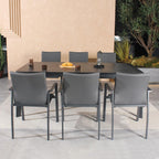 Marvix Rapa 7pc Outdoor Dining Table Set-Dark Grey