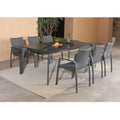 Marvix Rapa 7pc Outdoor Dining Table Set-Dark Grey
