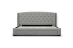Kingsvix 4 Drawers Upholstered Fabric Double Bed Dark Grey