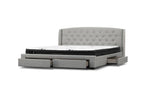 Kingsvix 4 Drawers Upholstered Fabric Double Bed Dark Grey