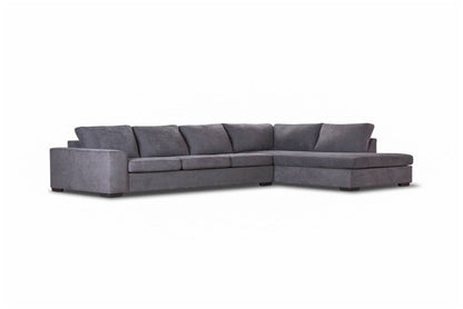 Mila Fabric 3 Seater LHF Chaise Sofa -Dark Grey