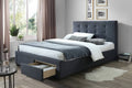 Rhodvix Upholstered Queen Bed Storage -Mid Grey