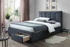Rhodvix Upholstered Double Bed Storage -Mid Grey