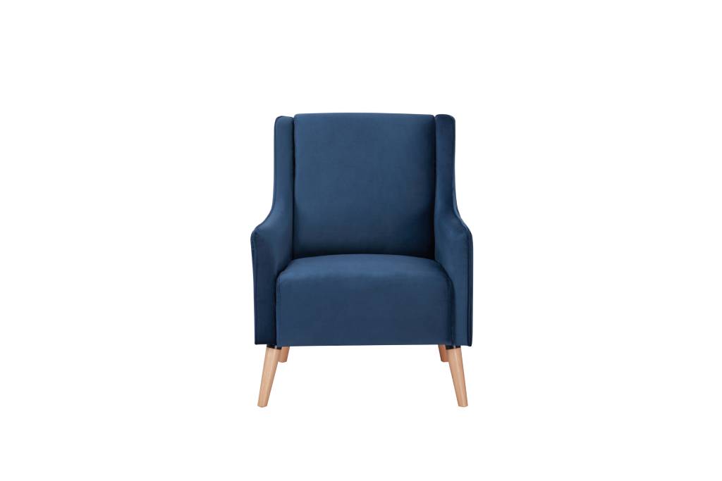 Cooper Wing Arm Chair Luxury Velvet - Navy