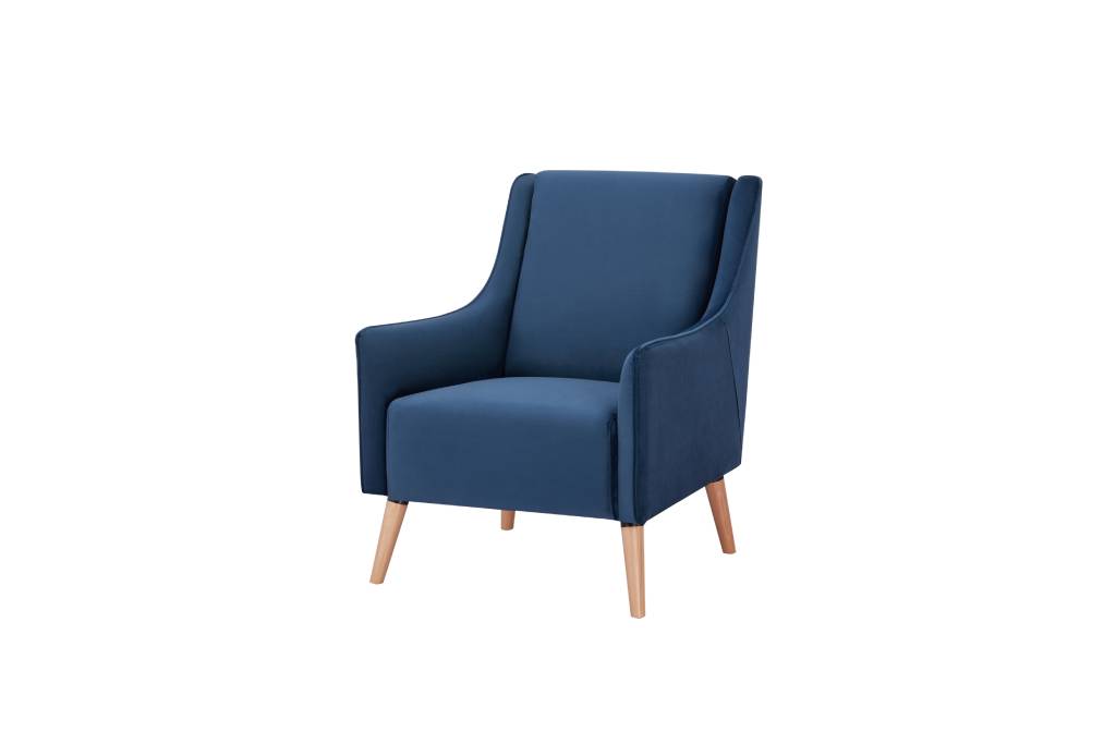 Cooper Wing Arm Chair Luxury Velvet - Navy