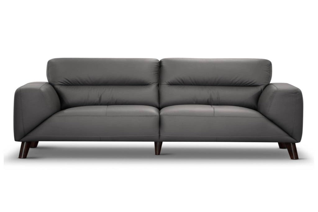 OFFO Sonoma 3 Seater Leather Sofa Gunmetal