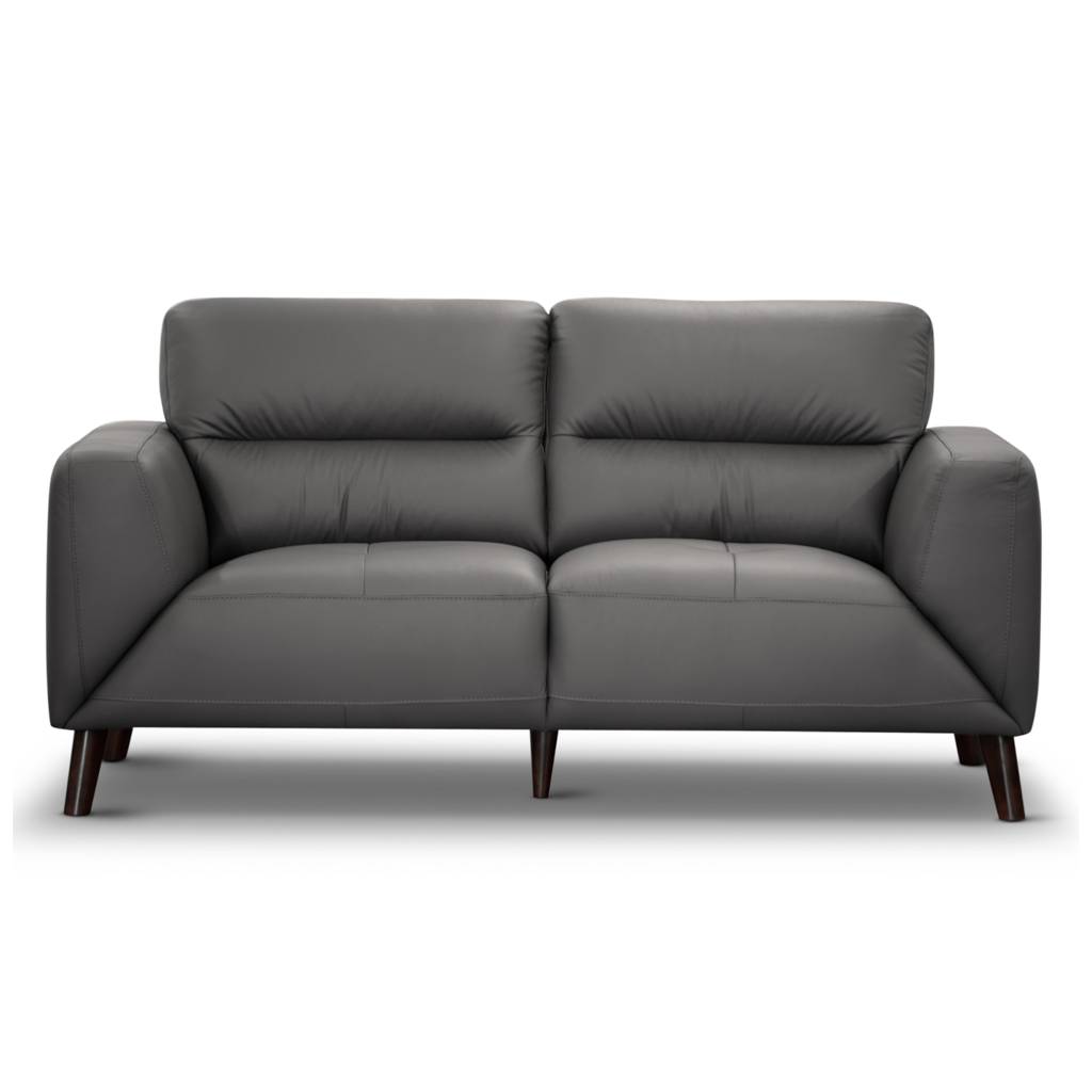 Sonoma 2 Seater Leather Sofa Gunmetal