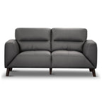 Sonoma 2 Seater Leather Sofa Gunmetal