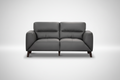 Gray leather sofa on a white background