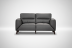 Gray leather sofa on a white background