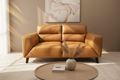 Sonoma 3 Seater Leather Sofa Tangerine
