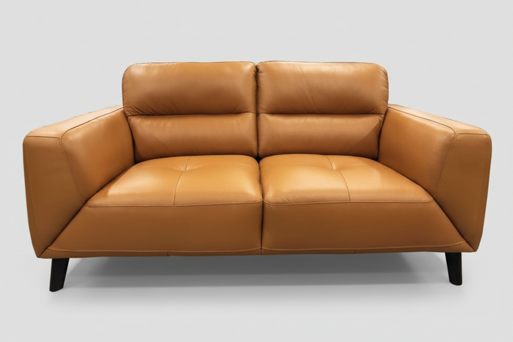 Sonoma 3 Seater Leather Sofa Tangerine