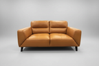 Sonoma 2 Seater Leather Sofa- Tangerine