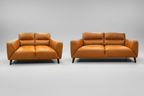 Sonoma 3 Seater Leather Sofa Tangerine