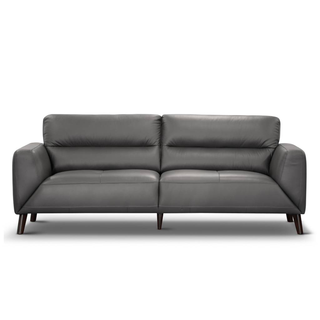 Sonoma 3 Seater Leather Sofa -Gunmetal